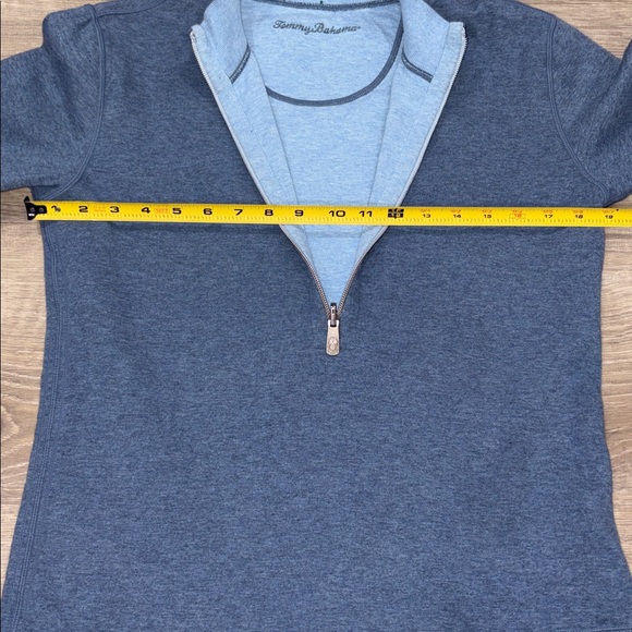 Tommy Bahama Men's Blue Zip-Up Sweater - Picture 9 of 13